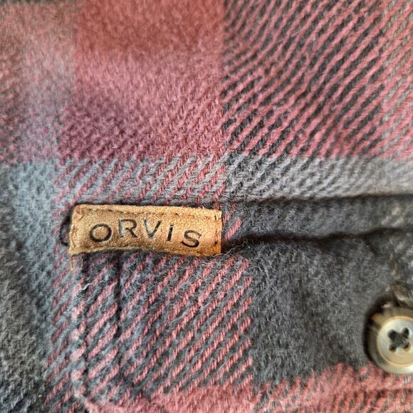 Orvis Men’s XXL Flannel Shirt Button Up Long Sleeve Plaid 100% Cotton - Picture 5 of 15